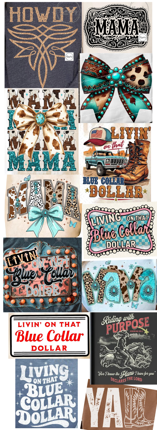 WESTERN,BLUE COLLAR,MAMA GANG SHEET